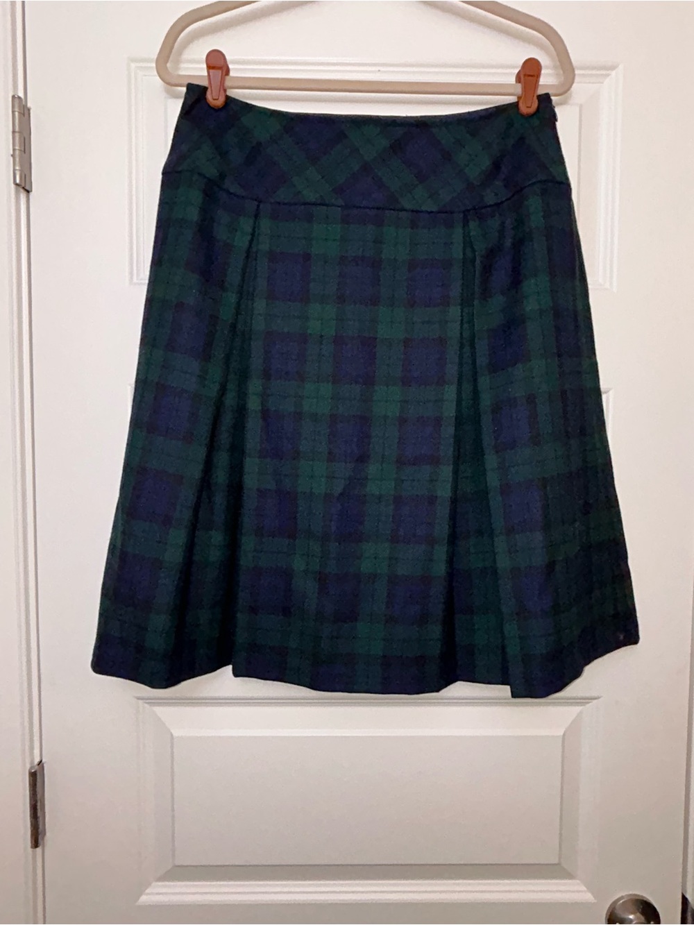 Pendleton Petite Vintage Plaid Print A-Line 100% Wool Skirt